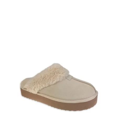 Secret Treasures Women s Genuine Suede Platform Clog | Walmart (US)