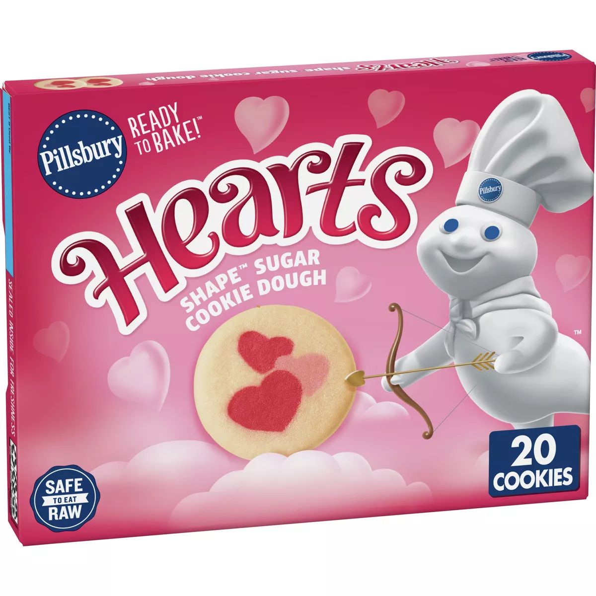 Pillsbury Ready-to-Bake Hearts Shape Sugar Cookie Dough - 9.1oz/20ct | Target