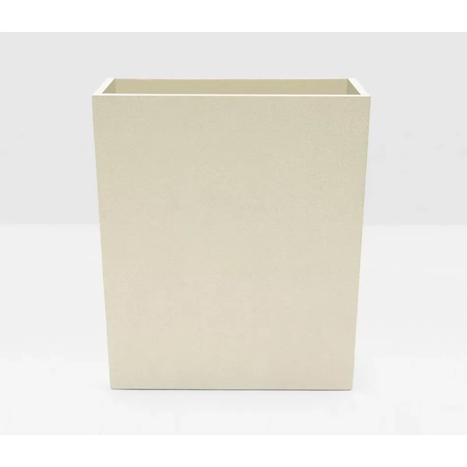 Pigeon & Poodle Dannes White Wastebasket Rectangular: 10"L x 8"W x 11"H | Gracious Style | Gracious Style, Inc.