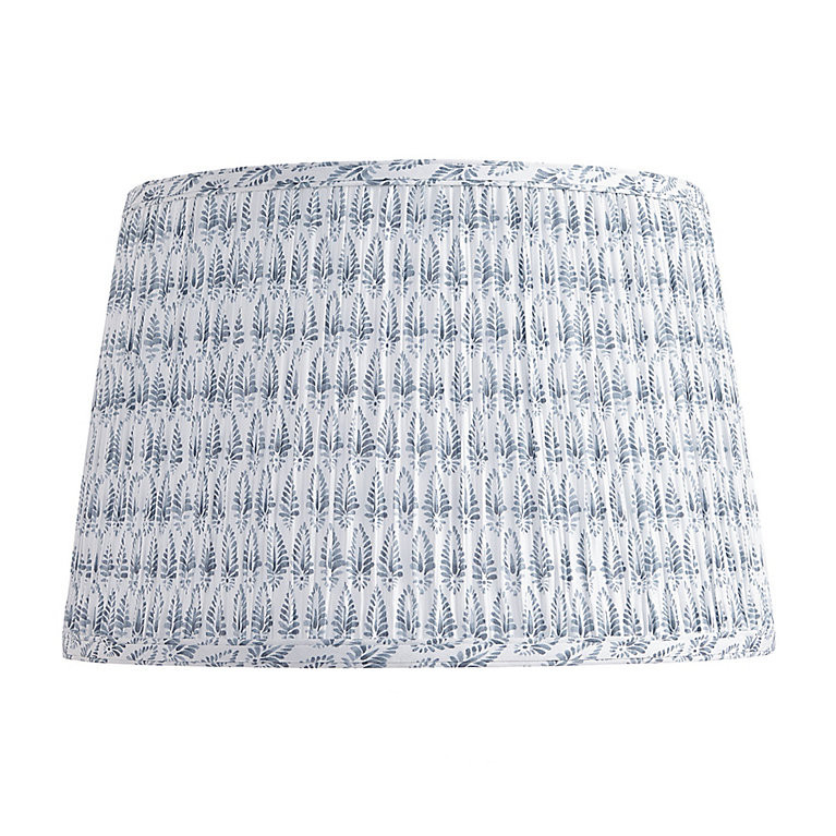 Isla Block Print Pleated Lamp Shade with Handmade Cotton Blend Texture, Made in USA | Ballard Designs, Inc.