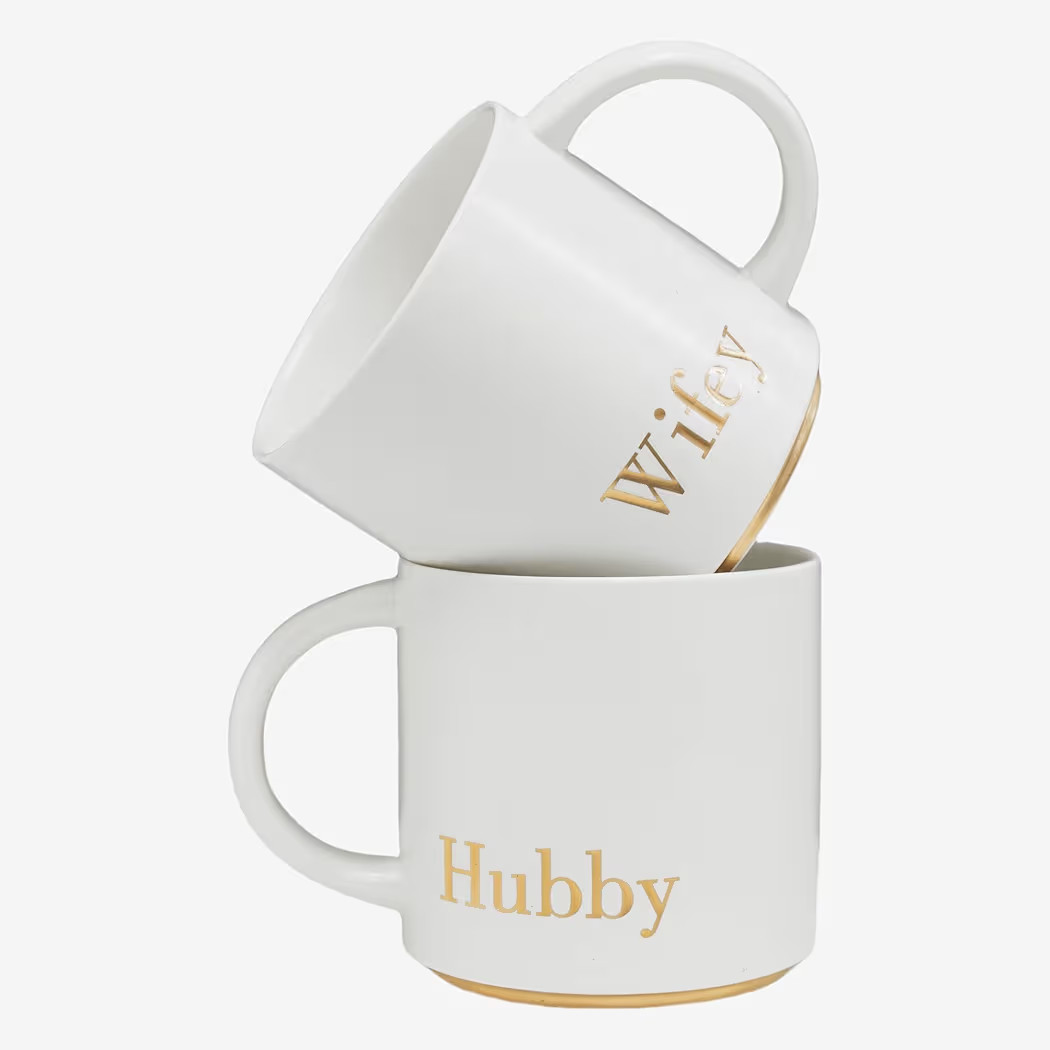 COLLECTIVE HOME Hubby & Wifey Ceramic Coffee Mug Set, 15oz, 2-Piece | Amazon (US)