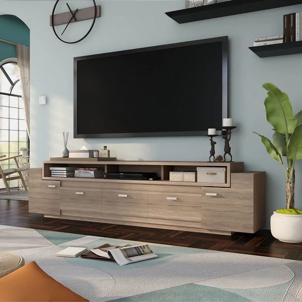 Furniture of America Peyton 84-inch Multi-functional Storage TV Console | Bed Bath & Beyond
