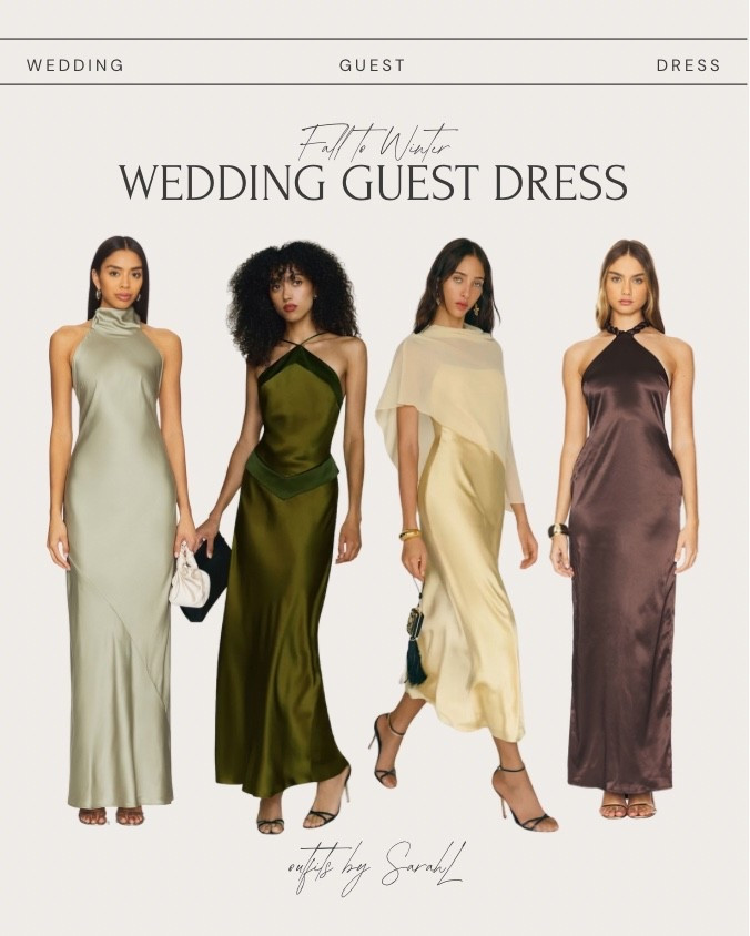 Fall to winter wedding guest dress 🤎 

Sage green long dress, brown wedding guest dress, maxi dress, fall wedding, winter wedding 

#LTKWedding #LTKStyleTip
