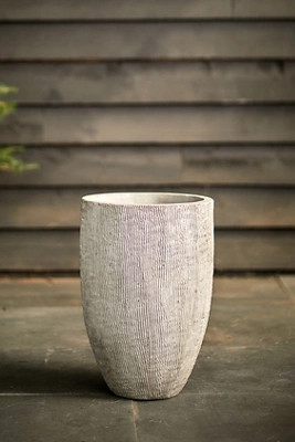 Fiber Concrete Textured Tall Planter, 14" | Terrain