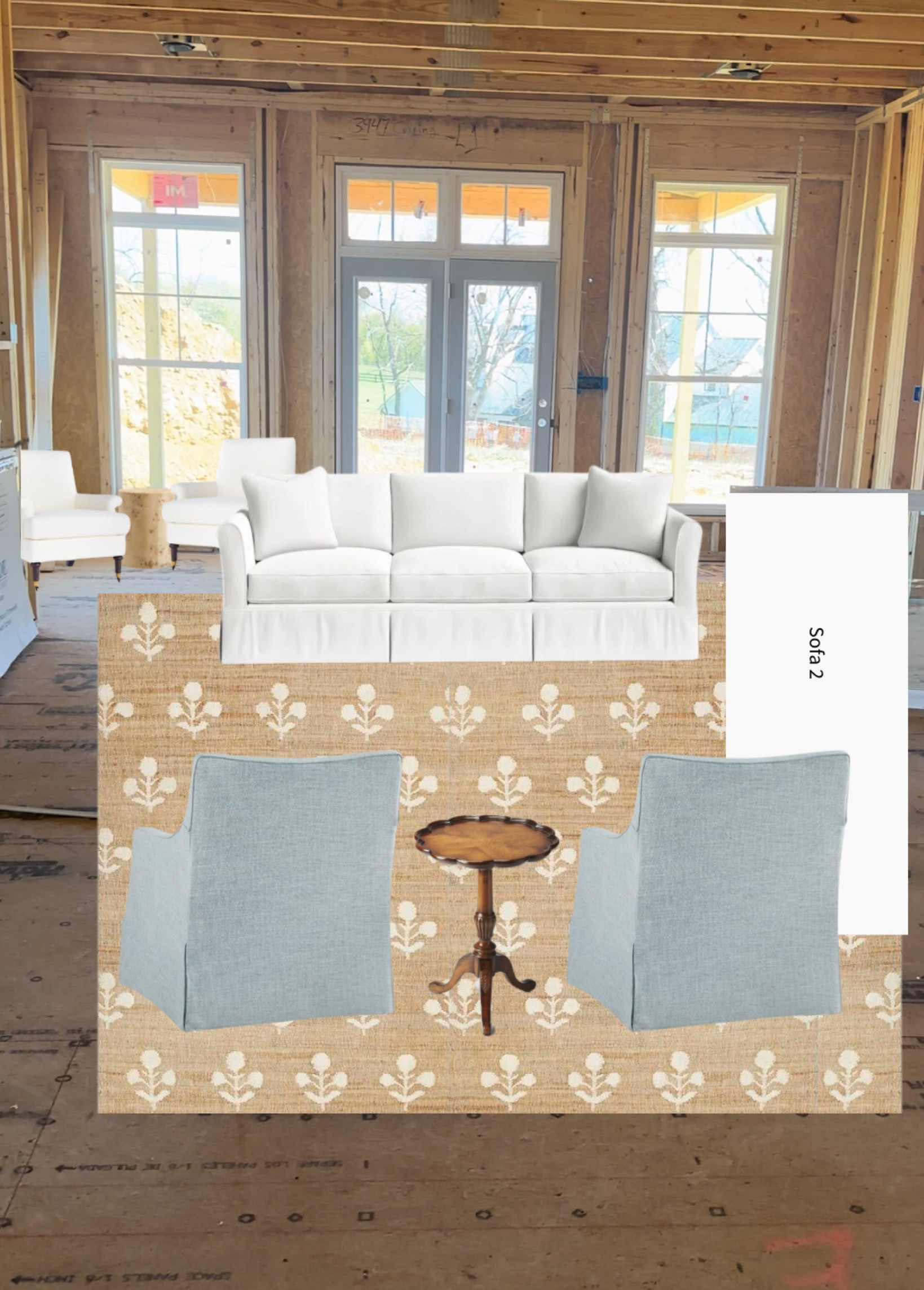 Mock-up of our living room, for furniture placement 

#LTKhome