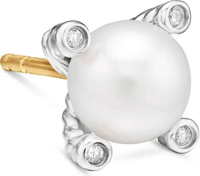 Small Freshwater Pearl & Diamond Stud Earrings | Nordstrom