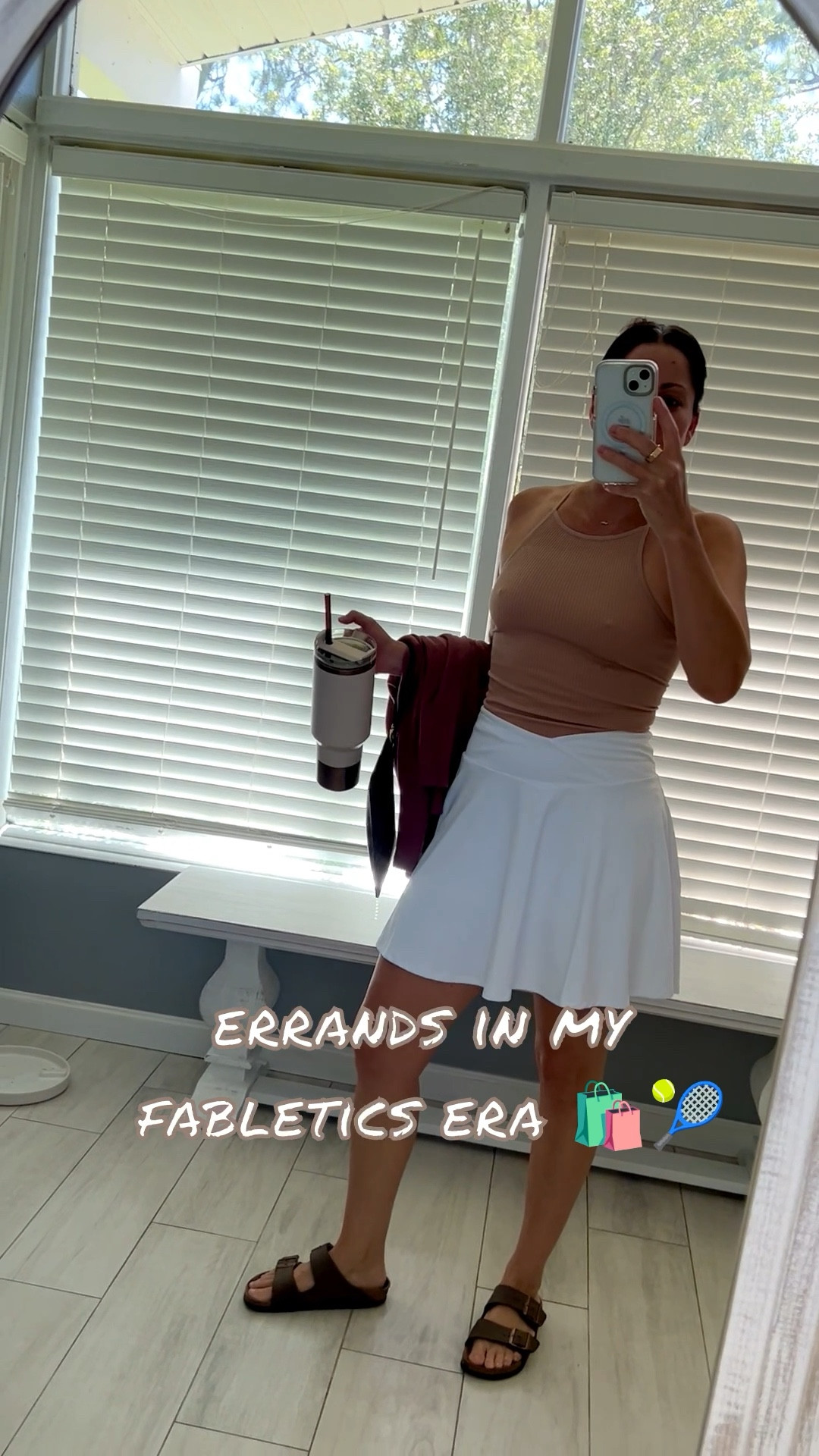 Errands, but make it comfy.
Fabletics tennis skirt, no-bra-needed top, Birkenstocks, Stanley in hand—checked off my morning chaos in my favorite little corner before running out the door. Mom life, but cute. ✌🏼

#LTKActive #LTKFindsUnder50 #LTKHome