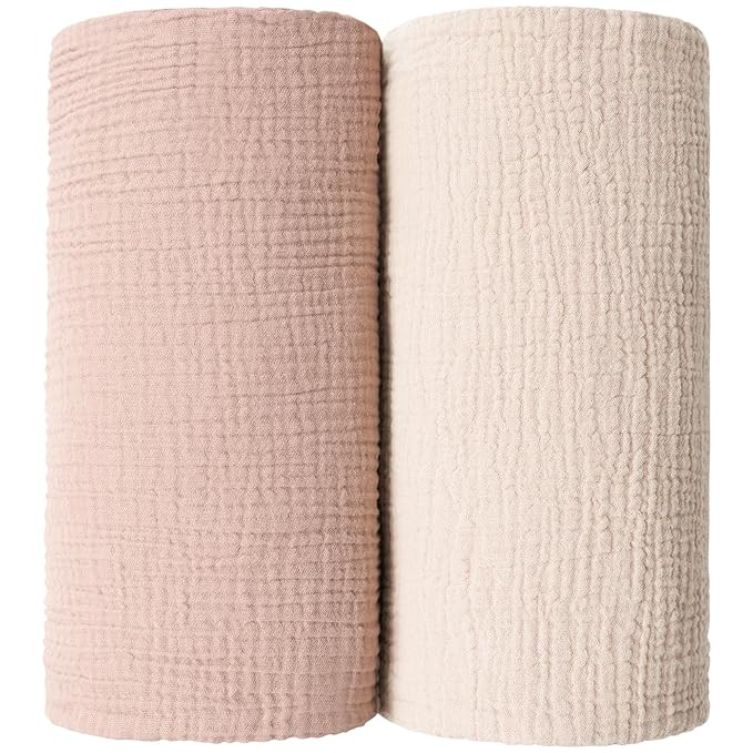 2 Pack Muslin Swaddle Receiving Blankets for Unisex Newborn 100% Cotton Nursery Swaddle Wrap for ... | Amazon (US)