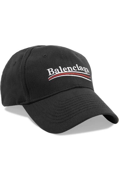 Balenciaga - Embroidered Cotton-twill Baseball Cap - Black | NET-A-PORTER (UK & EU)