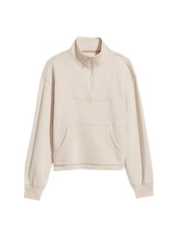 Mock-Neck Quarter-Zip Fleece Sweatshirt for Women | Old Navy (US)