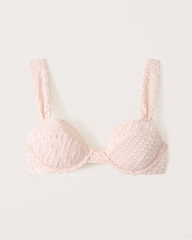 Women's Wide Strap Pleated Underwire Bikini Top | Women's Swimwear | Abercrombie.com | Abercrombie & Fitch (US)