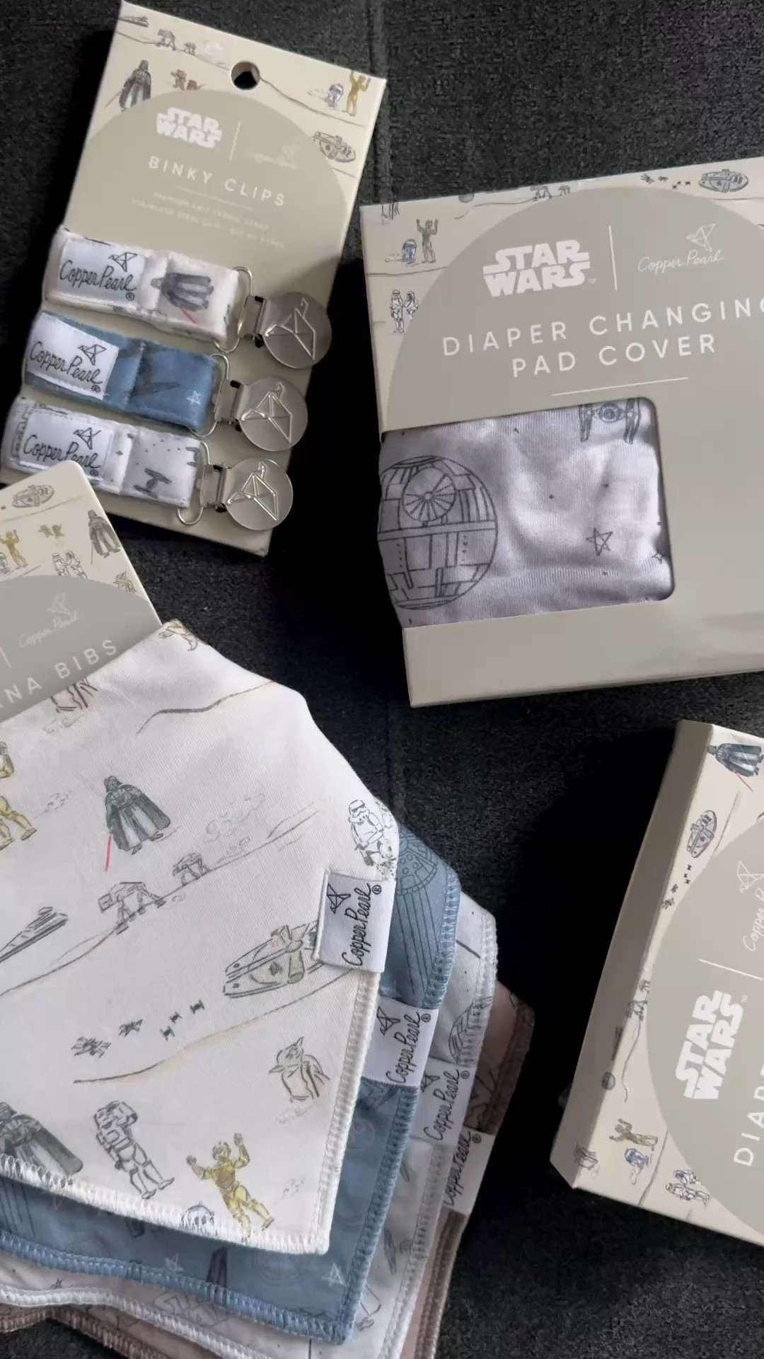 A few Star Wars finds for baby & our dog Mera 🤍 we picked up these pacifier clips & matching bandanas that we are actually going to give our pup to match the baby. We also picked up a few of the changing sheets that we are actually going to use on the snuggle me lounger! ☁️

#LTKmomlife #LTKBaby #LTKKids