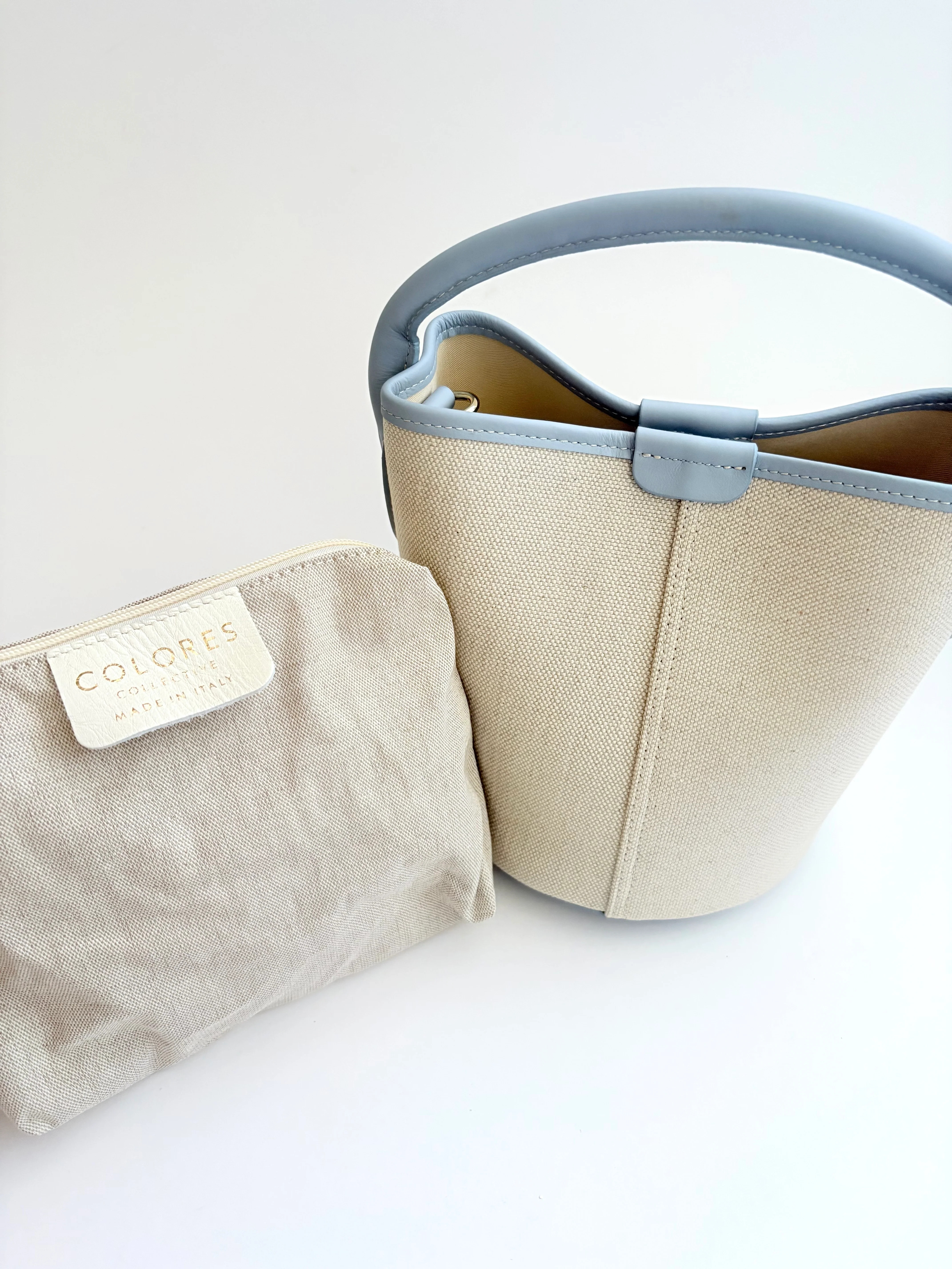 Light Blue Canvas City Bag | Colores Collective