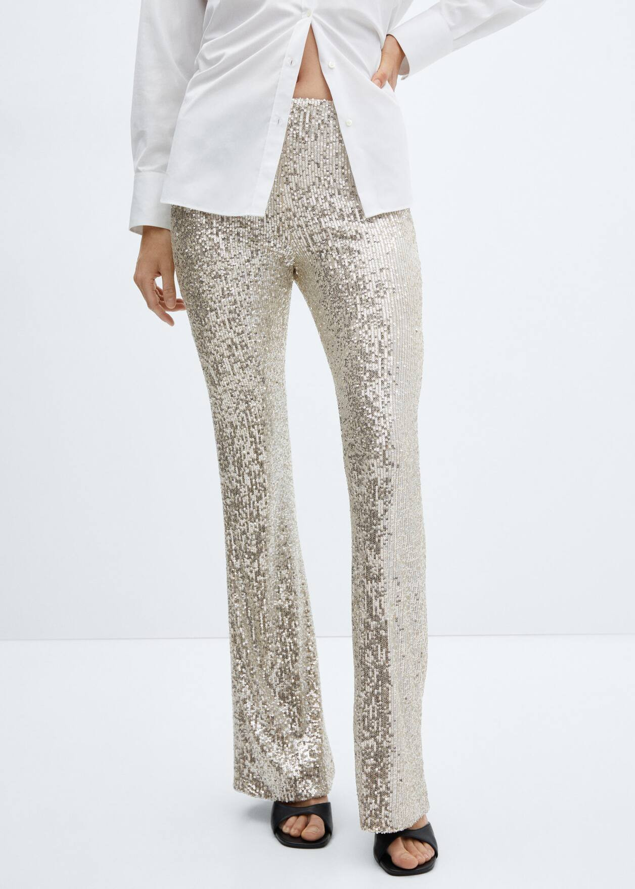 Sequin flared trousers | MANGO (US)