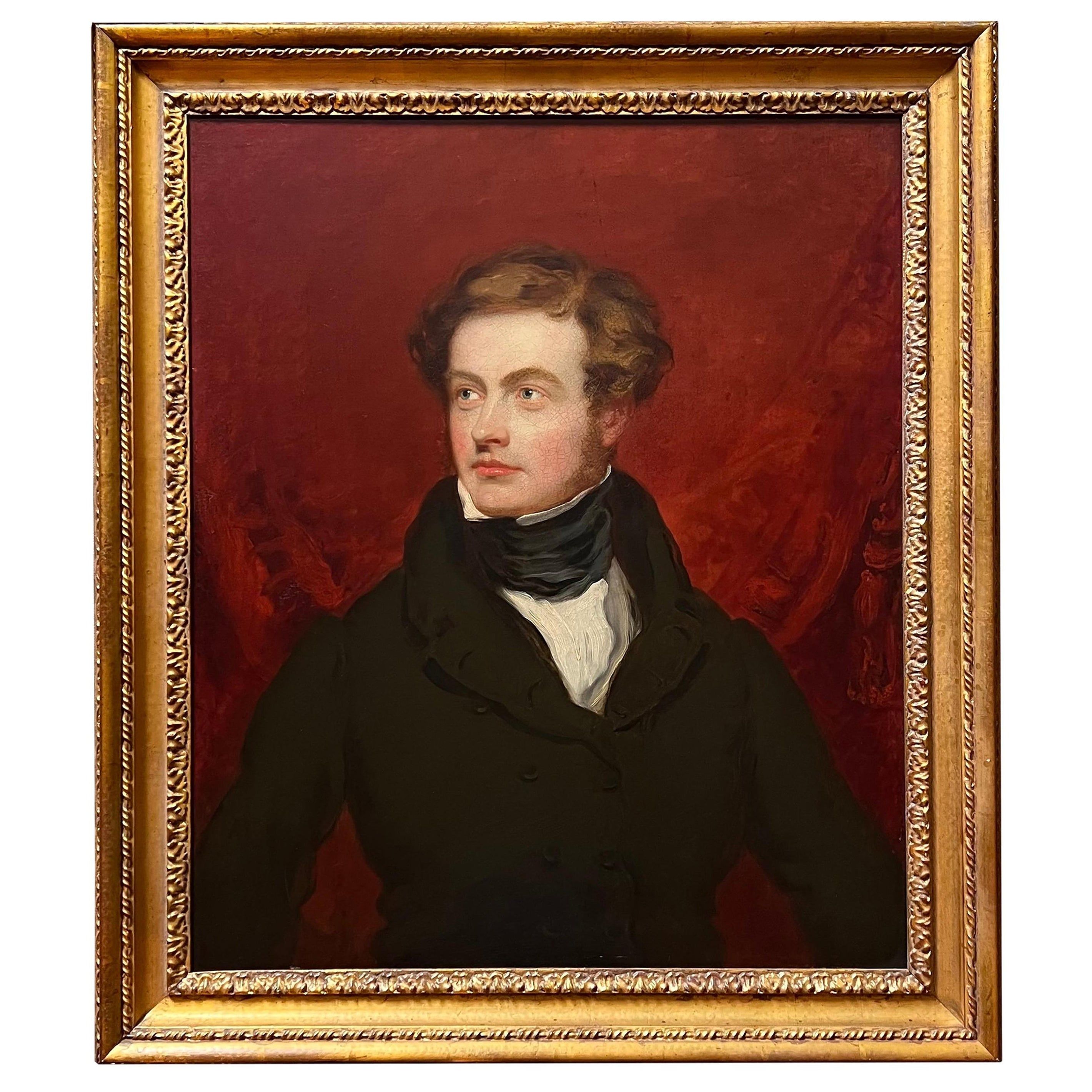 Portrait of a Handsome Regency Gentleman in Giltwood Frame | 1stDibs