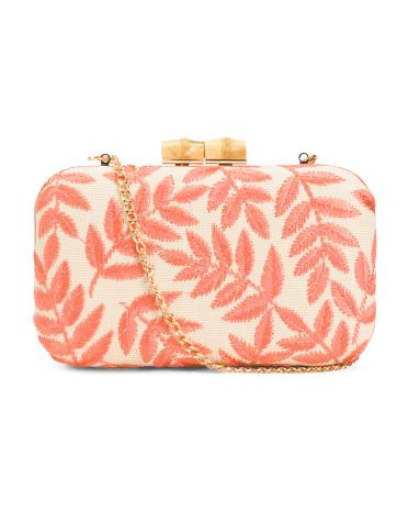Embroidered Clutch With Clasp | TJ Maxx