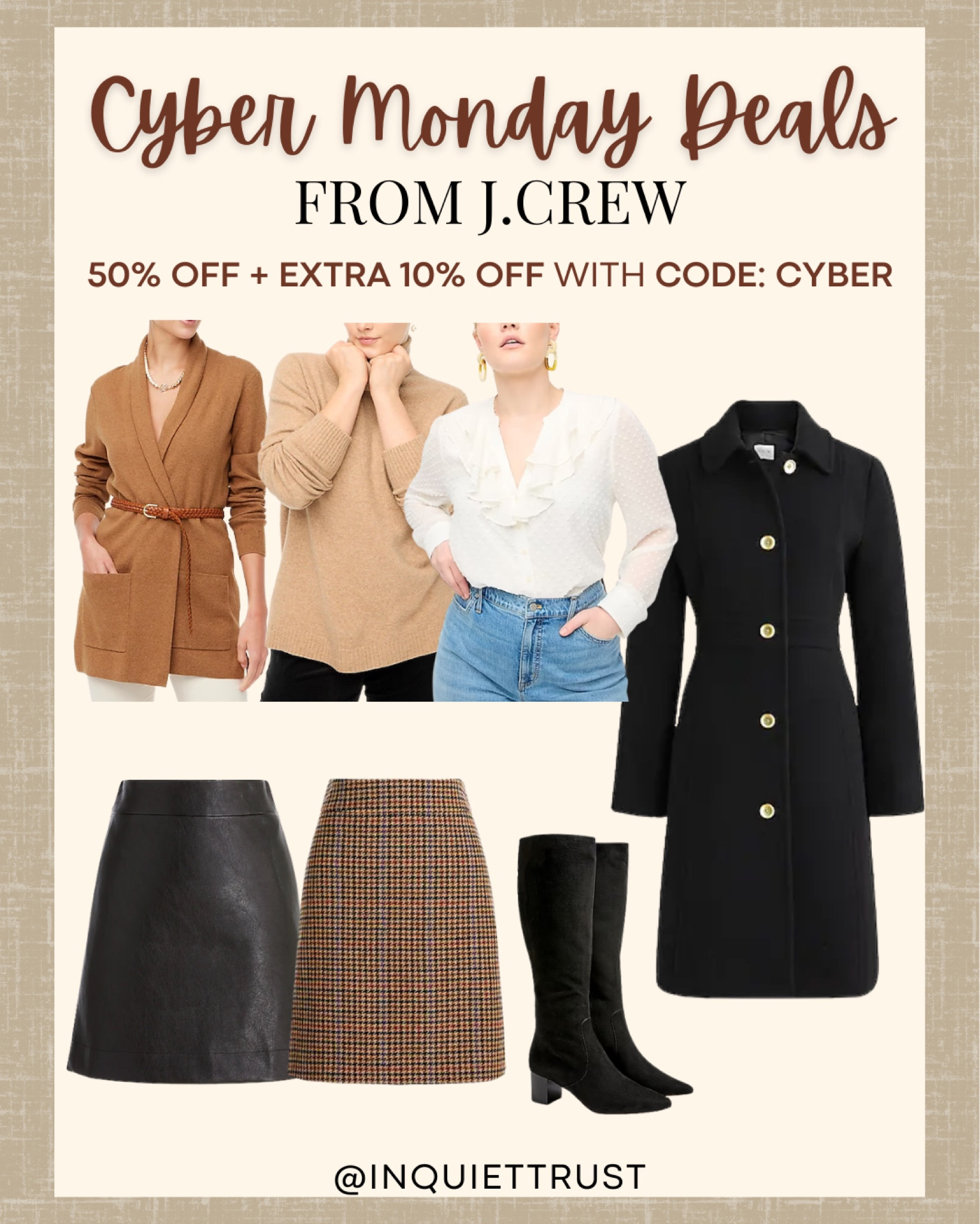 Tops, skirts, coats, and shoes on sale!

#cybermondaydeals #cozyfashion #winteroutfit #neutralstyle #holidayoutfitinspo

#LTKstyletip #LTKCyberweek #LTKsalealert