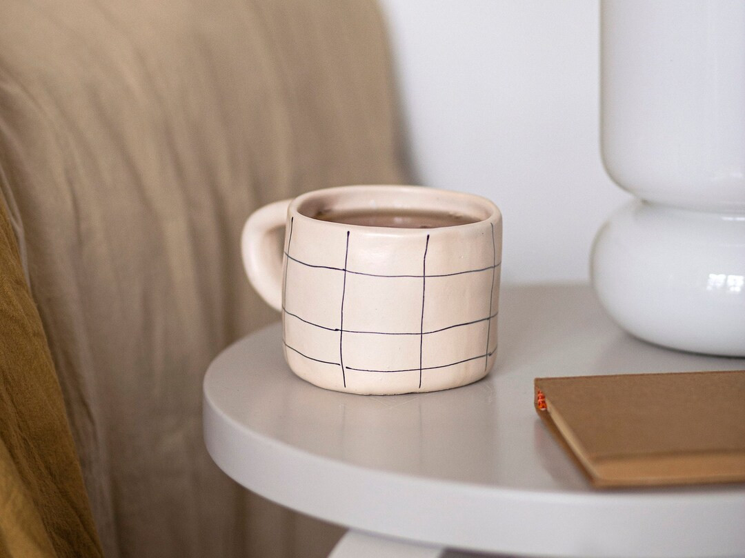Chic Checkered Mug: Irregular Aesthetics for Girls - Etsy | Etsy (US)