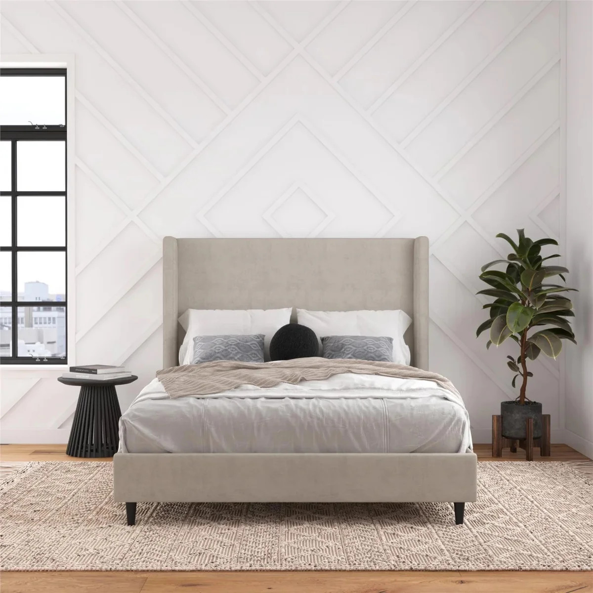 Ana Upholstered Wingback Platform Bed | Wayfair North America