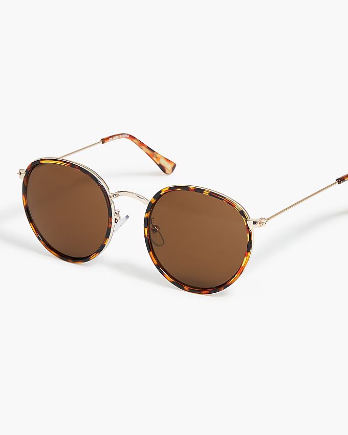 Rounded-frame tortoise sunglasses | J.Crew Factory