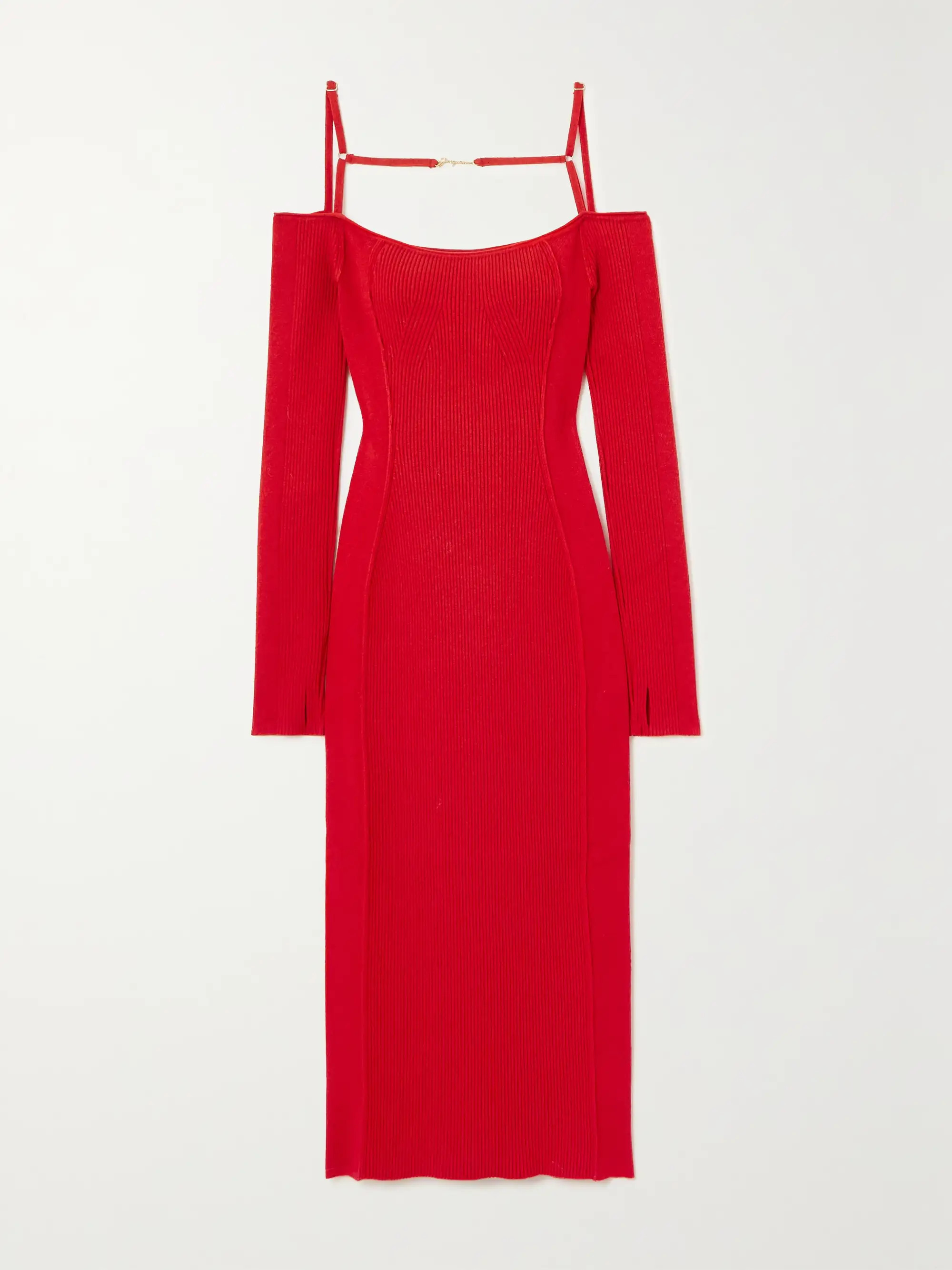 JACQUEMUS Sierra embellished ribbed-knit midi dress | NET-A-PORTER | NET-A-PORTER (UK & EU)