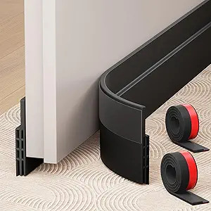Hojoy 2 Pack Under Door Draft Stopper, Adjustable Door Sweep Anti-Collision Strong Adhesive Weath... | Amazon (US)