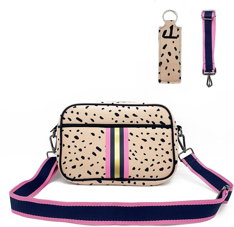 Crossbody Bags for Women with Lipstick Key Chain, Neoprene Crossbody Bag with Adjustable Detachab... | Amazon (US)