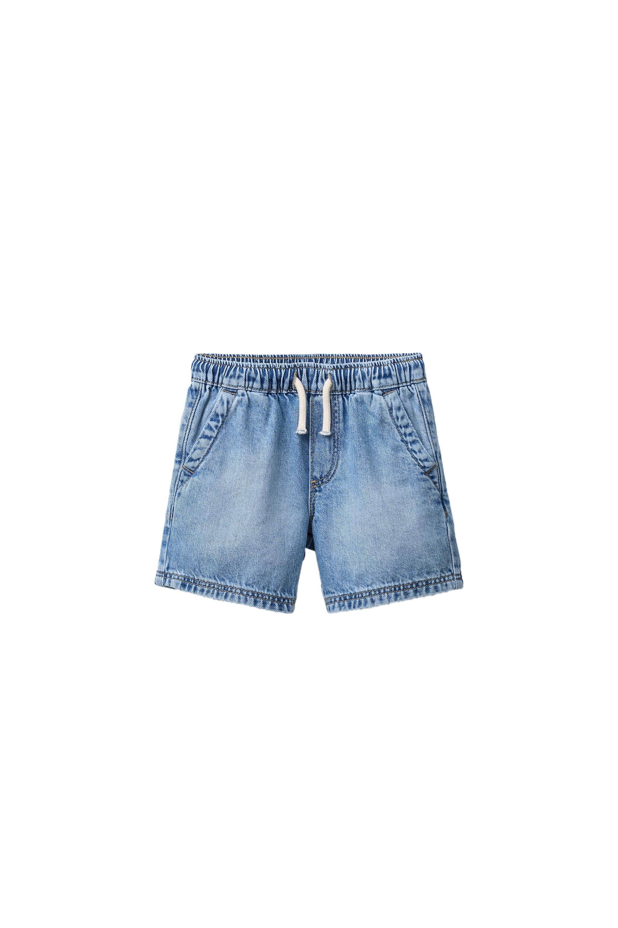 DENIM SHORTS WITH LABEL | Zara US