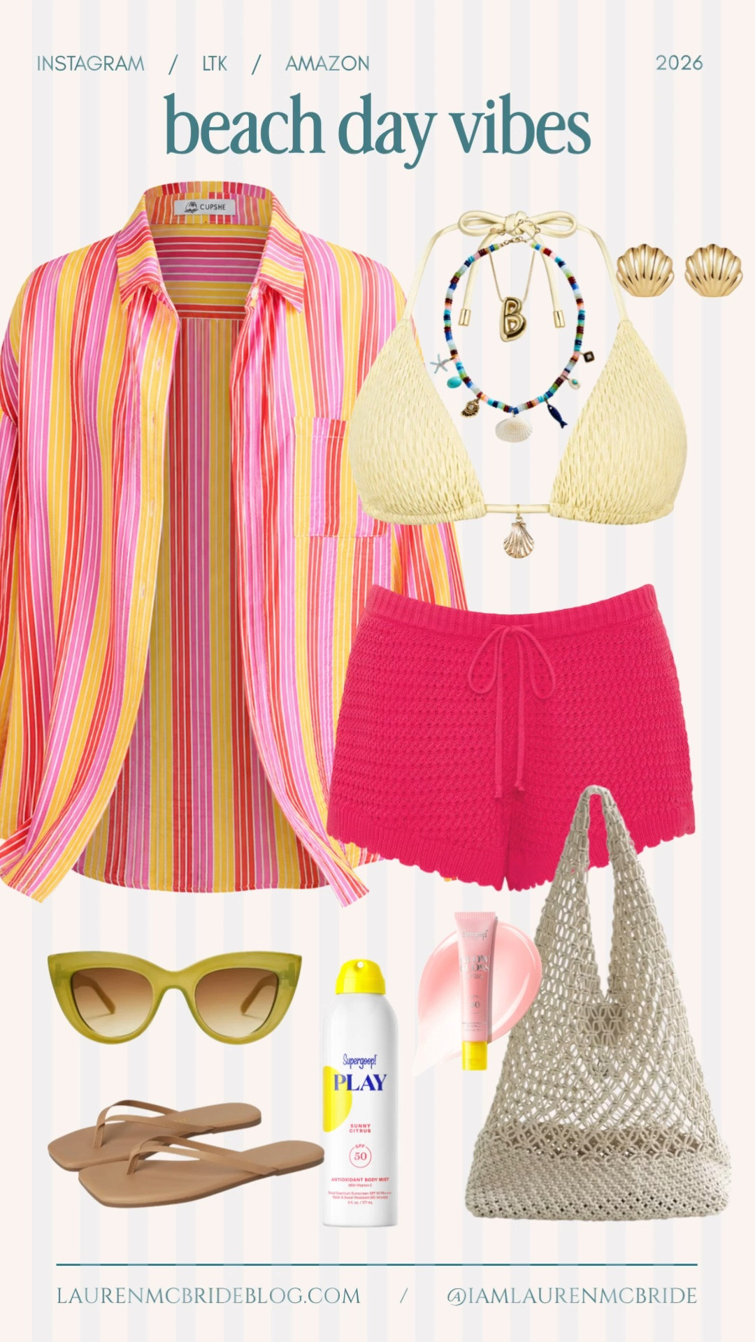 Colorful beach day OOTD 💕🤍✨

#LTKootd #LTKSwim #LTKOver40