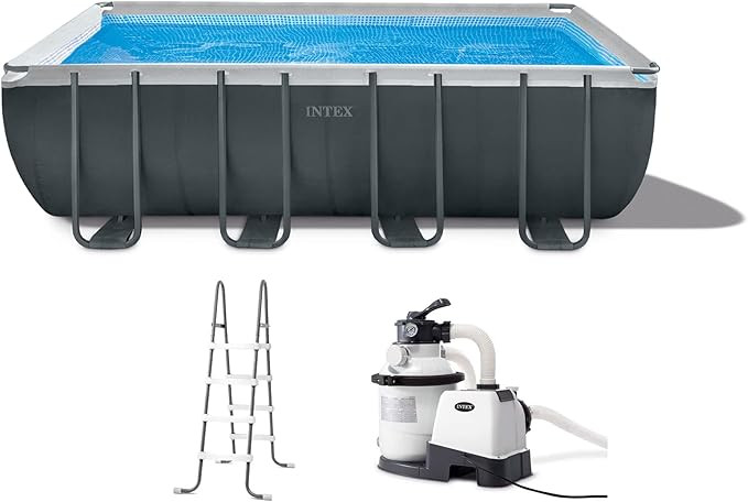 Intex 18' x 9' x 52" Ultra XTR Rectangular Frame Swimming Pool Set with Pump | Amazon (US)