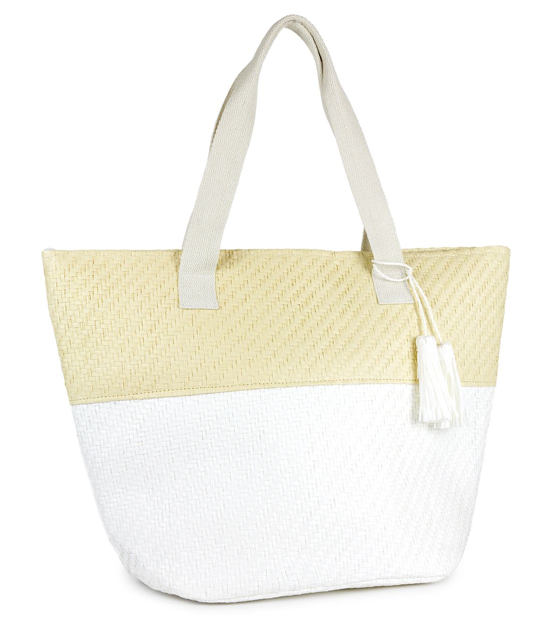 WOMEN'S INSULATED COLOR-BLOCK BEACH TOTE BAG WITH TASSEL AND FLAT HANDLE | Walmart (US)