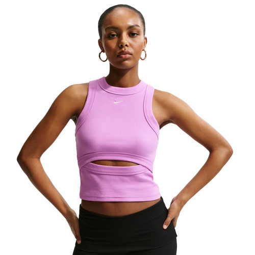 Nike Womens Nike NSW Chill Knit Rib Tank - Womens Light Magenta/Sail Size XL | Foot Locker (US)