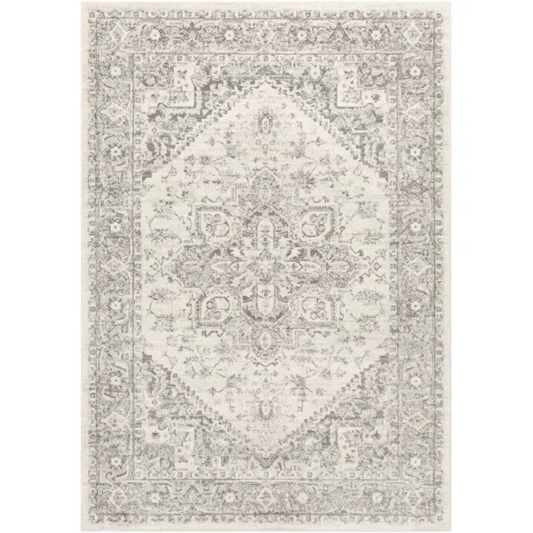 Wraxall Distressed Traditional Light Gray Area Rug | Wayfair North America