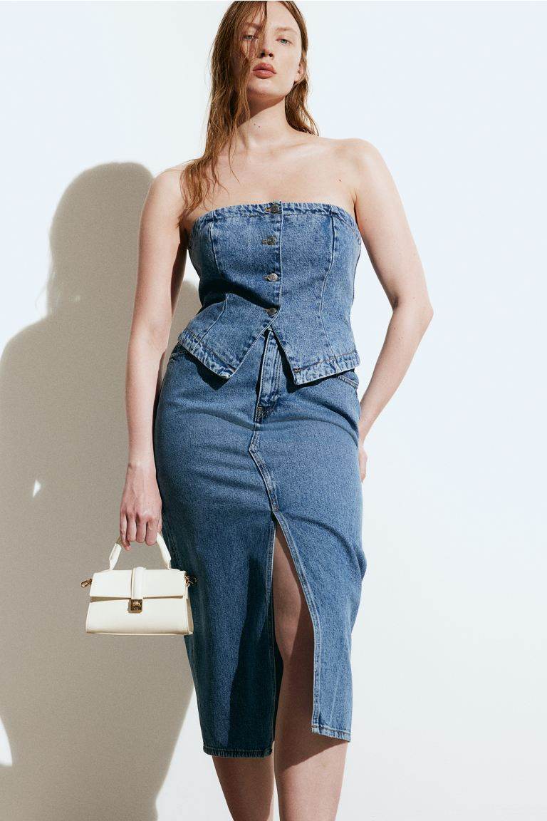 Denim bandeau top | H&M (UK, MY, IN, SG, PH, TW, HK)