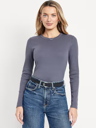 Snug Long-Sleeve Crew-Neck T-Shirt | Old Navy (US)