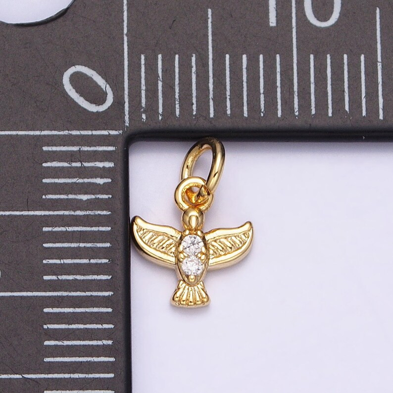 16K Gold Filled Mini Flying Bird Dove Pigeon CZ Add-on Charm AC1147 - Etsy | Etsy (US)