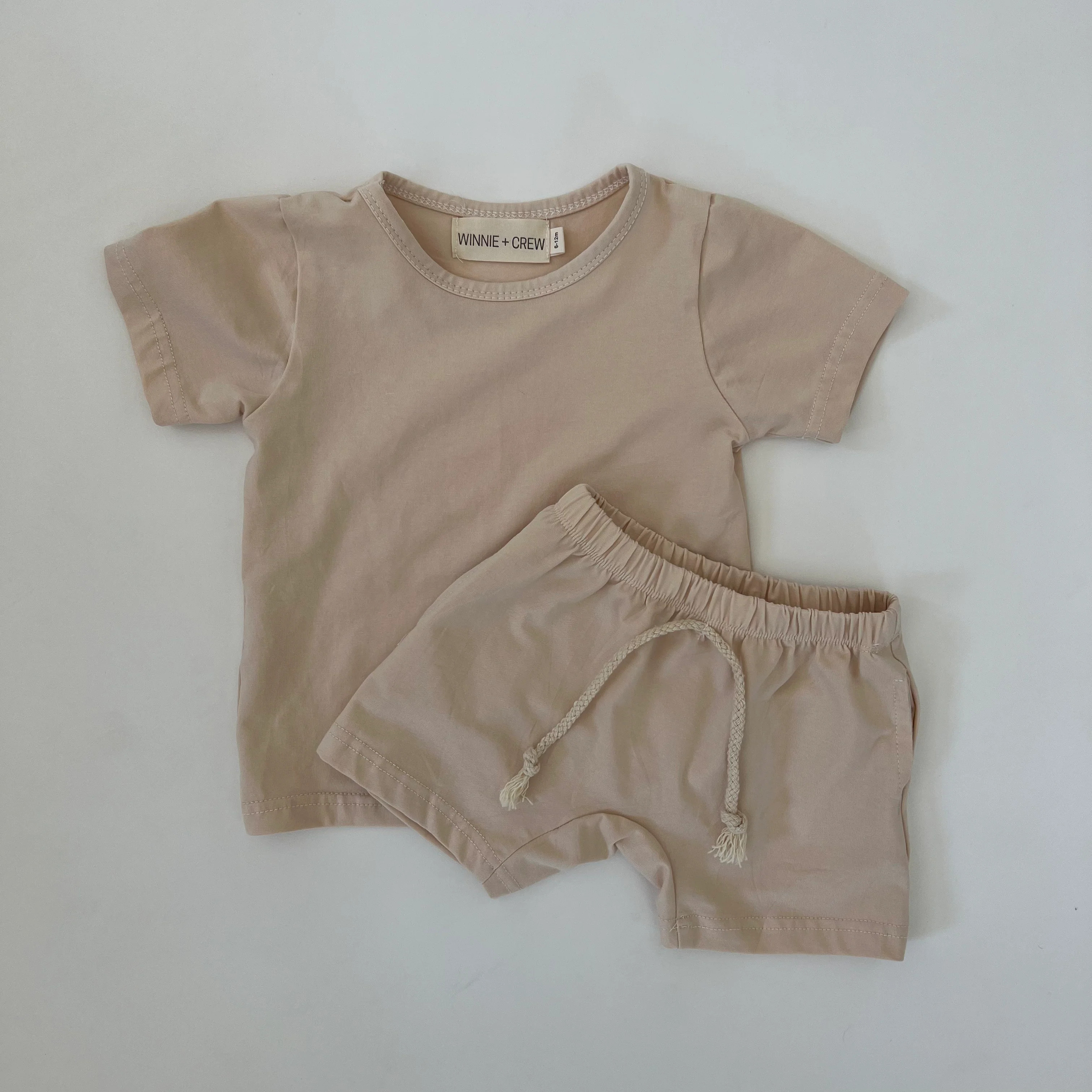 Baby and Toddler Cotton Tee + Shorts Set in Cream | WinnieandCrew.com | WinnieandCrew.com | Winnie and Crew
