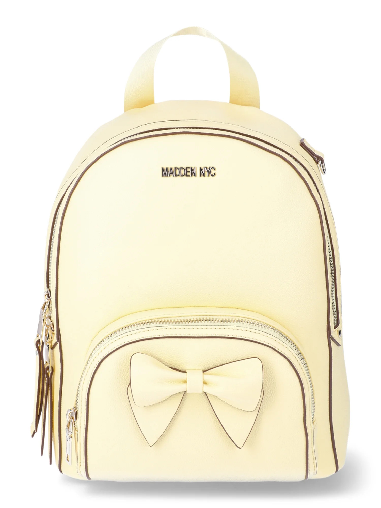 Madden NYC Women's Dome Bow Backpack with Pouch, Butter Yellow | Walmart (US)
