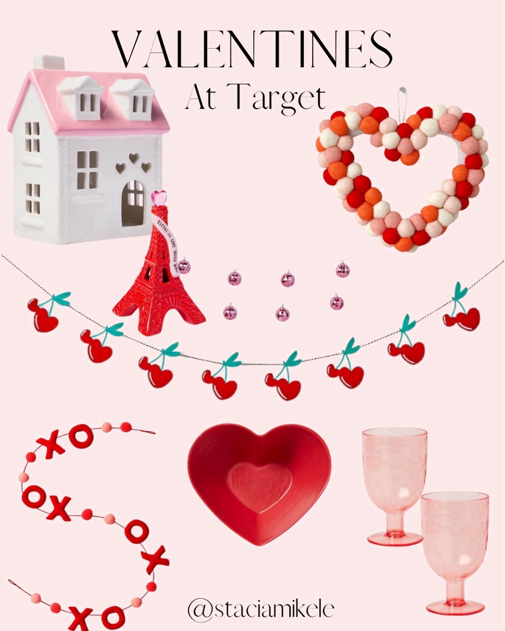Valentines finds at target 

Xoxo banner 
Cherry banner 
Pom heart wreath