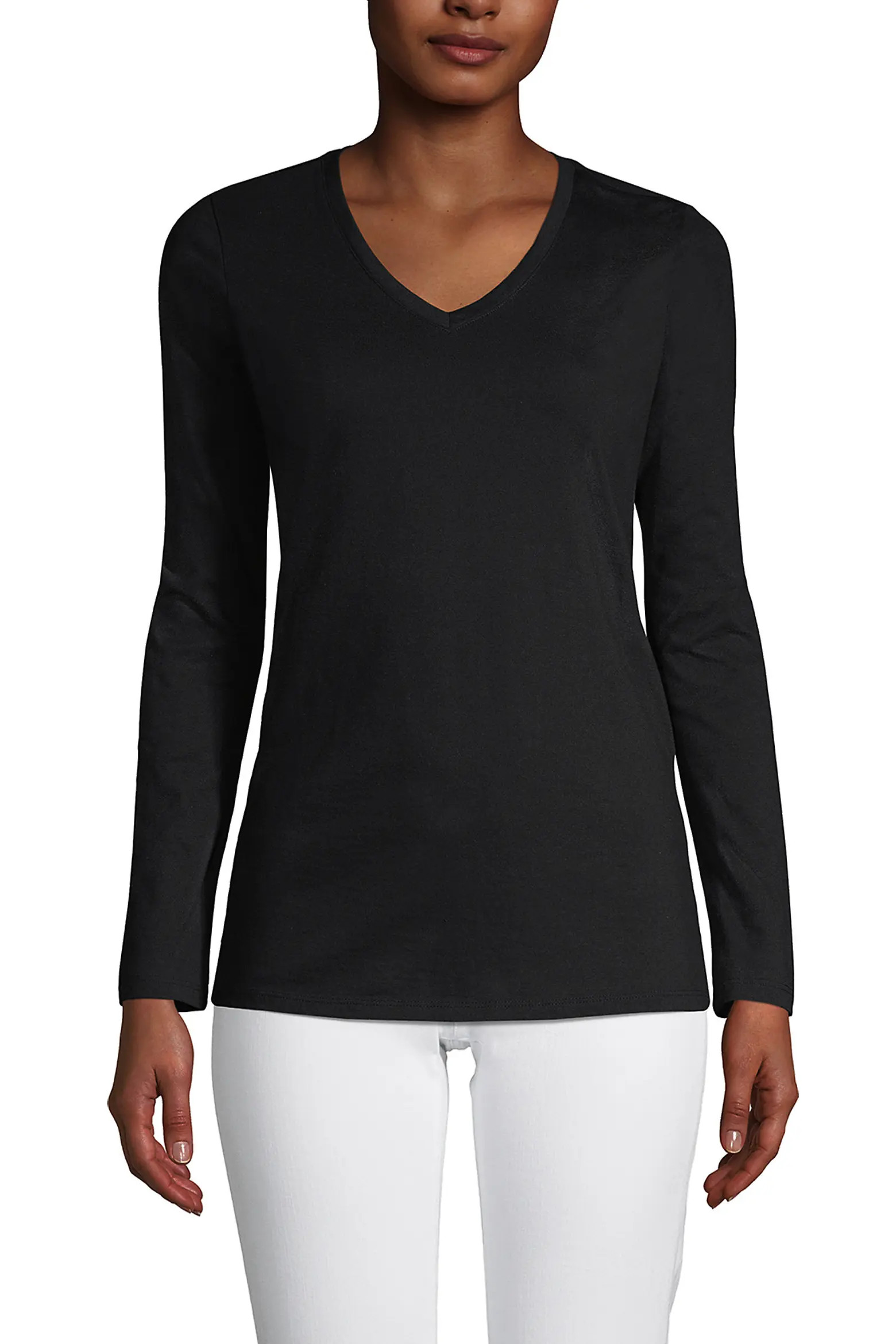 Supima Cotton Long Sleeve V-Neck T-Shirt (Women) | Nordstrom | Nordstrom