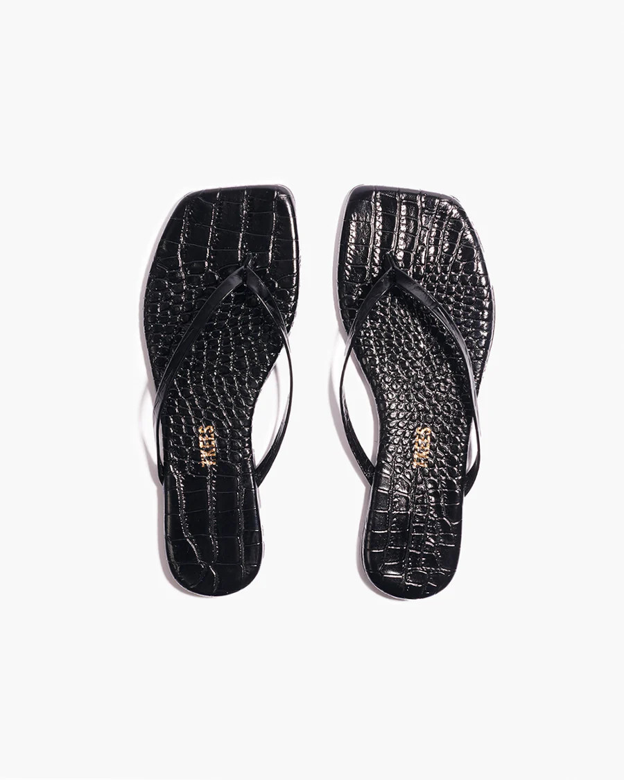 Square Toe Lily Croc - Sable | TKEES