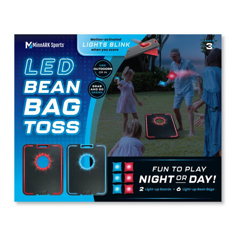 LED Cornhole Board Set - Light Up Bean Bag Toss with 6 Bags, by MinnARK | Walmart (US)