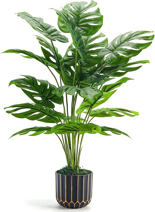Der Rose 28'' Fake Plants Tall Artificial Monstera Faux Plants Indoor for Living Room Home House ... | Amazon (US)