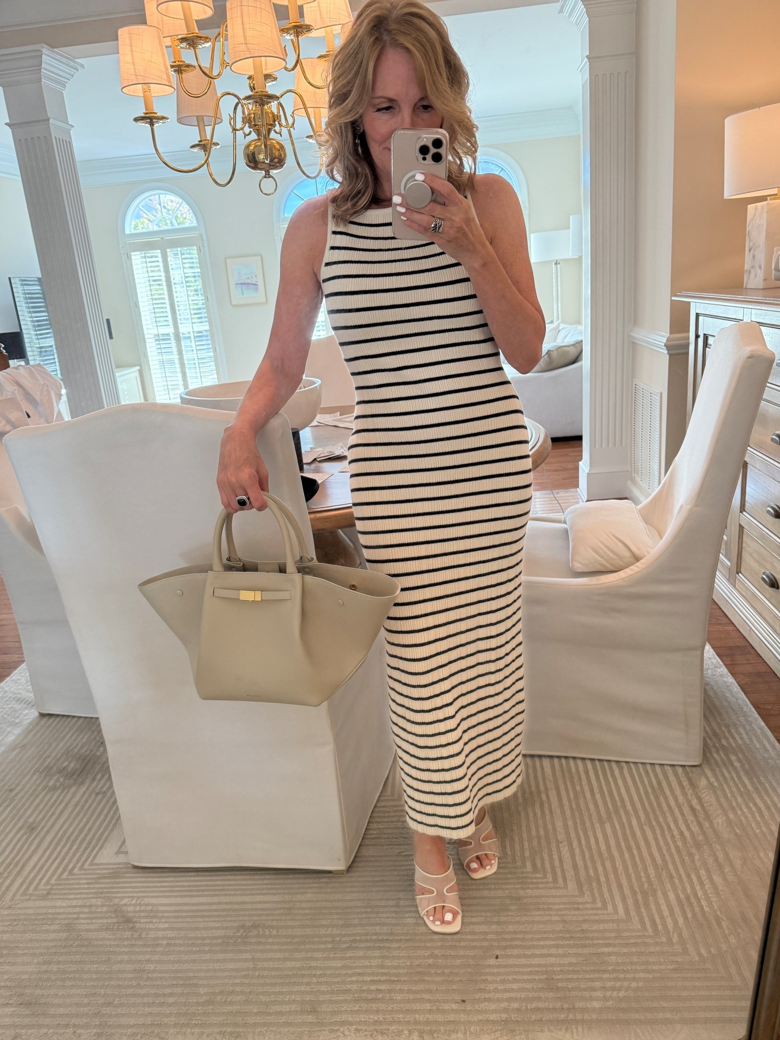 Stretchy knit dress, thick material and very forgiving 😉

#LTKPetite #LTKOver40