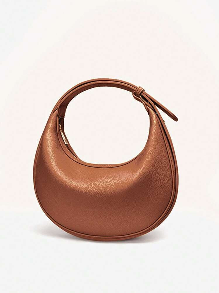 New Fashion Moon Bag Shoulder Strap Adjustable Pure Color Handheld Crossbody Shoulder Bag  Cresce... | SHEIN