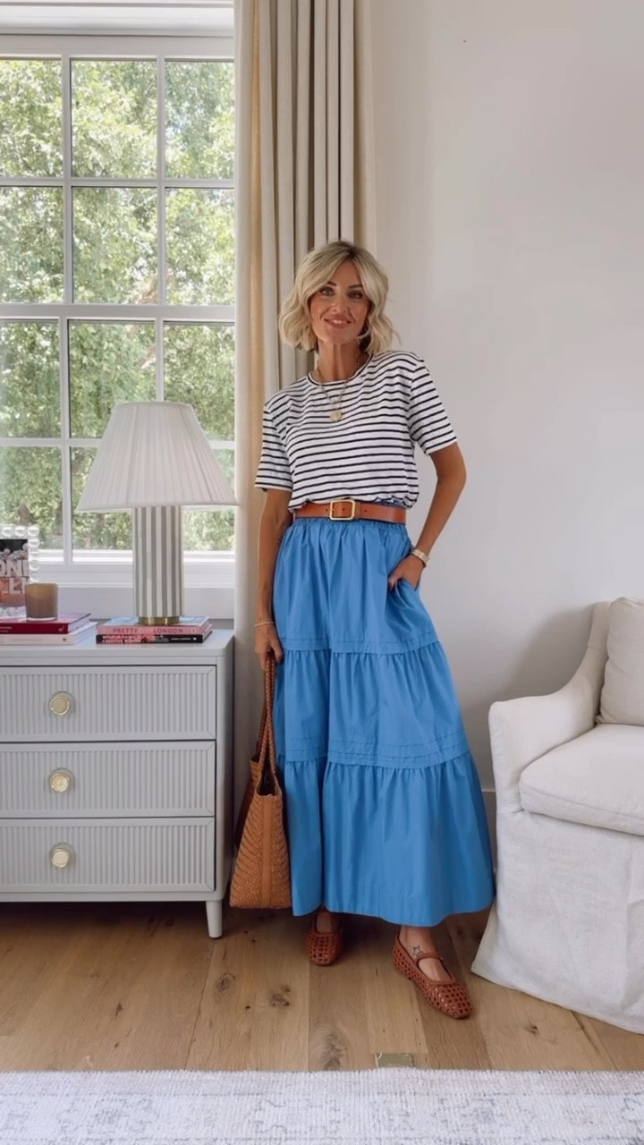 This striped tee is a closet staple! Wearing XS!

Loverly Grey, teacher outfit, workwear, maxi skirt 

#LTKSaleAlert #LTKWorkwear #LTKStyleTip