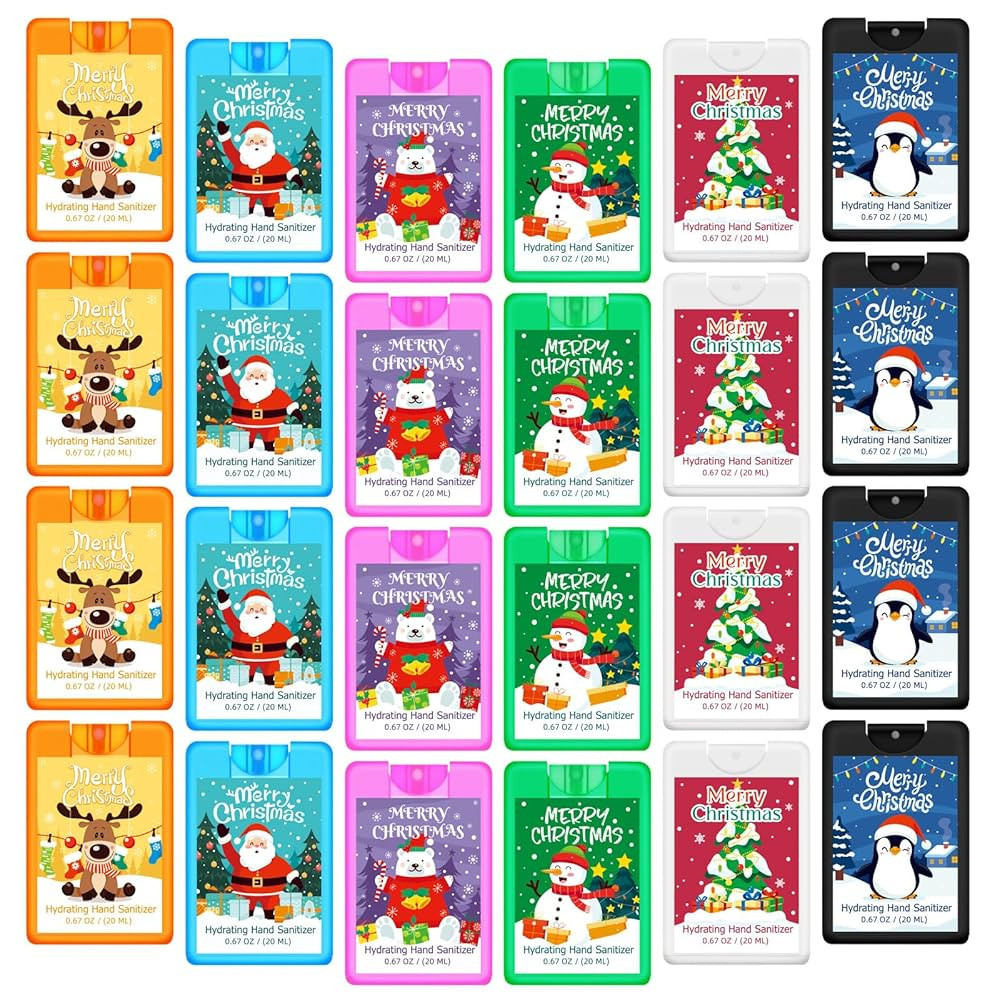 Dansib 24 Pcs Christmas Hand Sanitizer Spray Bulk Hydrating Hand Sanitizers Spray Travel Size Ref... | Amazon (US)