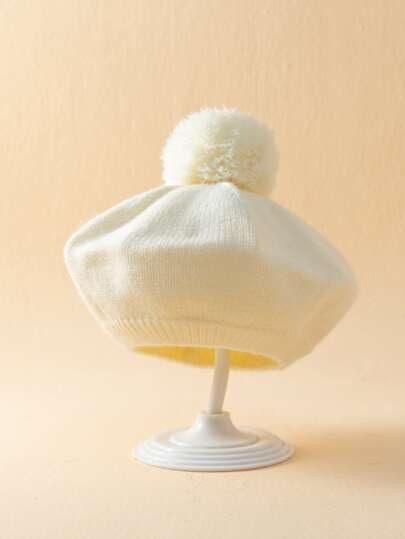1pc Baby Plush Ball Decor Beret | SHEIN
