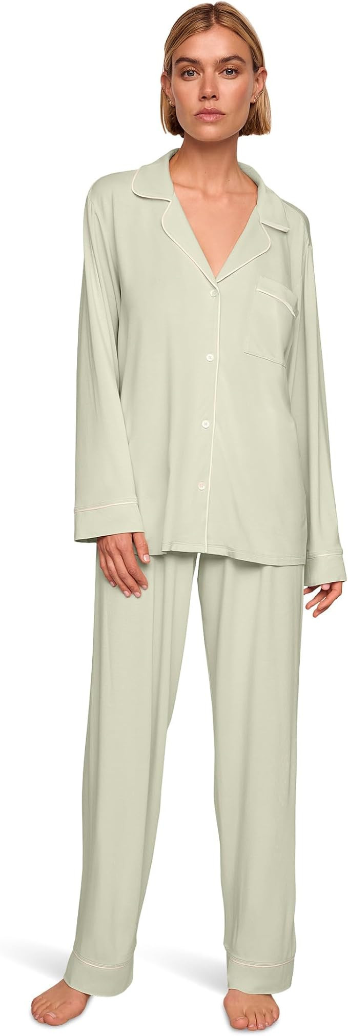 Eberjey Gisele Classic Women's Pajama Set | Long Sleeve Shirt + Long Pants | Amazon (US)