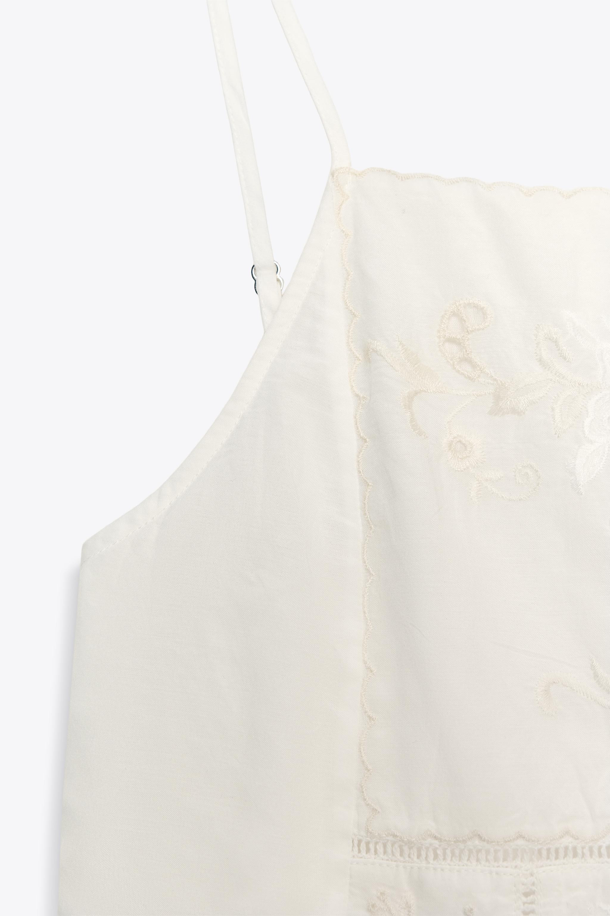 EMBROIDERED FLOWER TIE TOP | Zara US